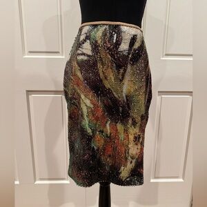 Rare Plein Sud sequined impressionistic skirt in size 40/8